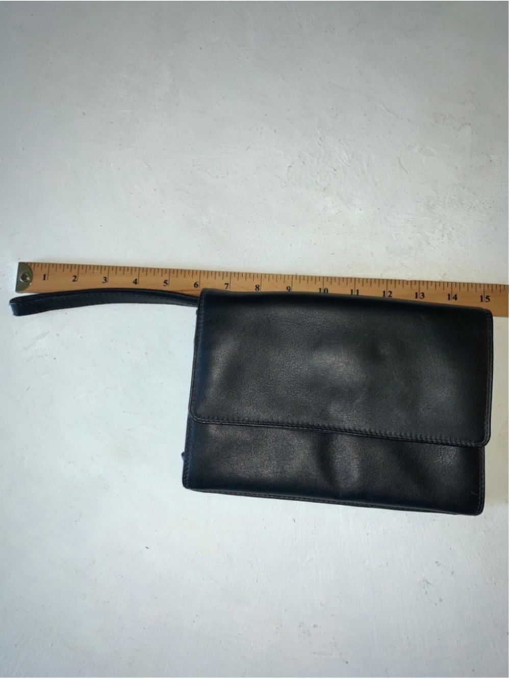 Women's Black Leather Clutch Wristlet Derek Alexander - Picture 5 of 11